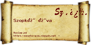 Szopkó Éva névjegykártya