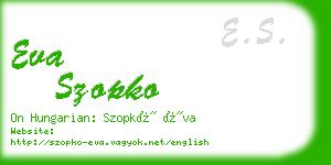 eva szopko business card